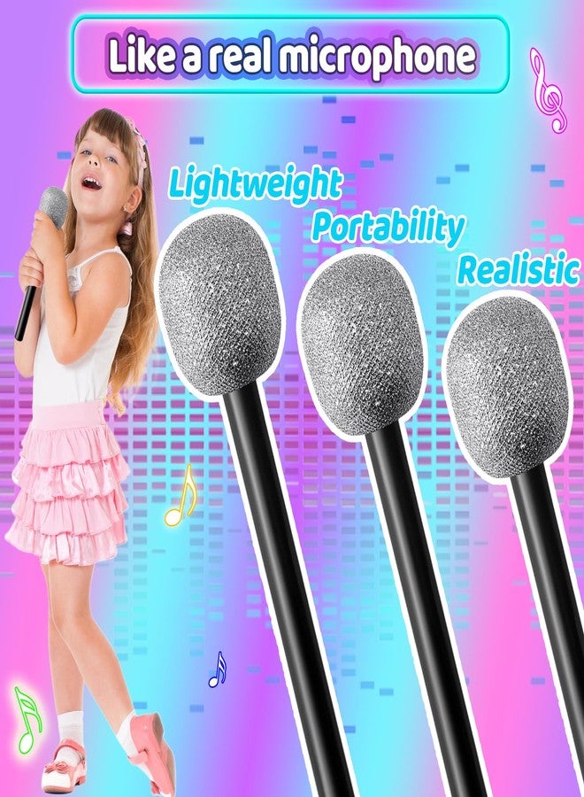 Eerrhhaq مجموعة ميكروفونات إيرهاق المكونة من 6 قطع، ميكروفون بلاستيكي مزيف، ميكروفون مسرحي لامع للأطفال، مناسب للهالوين والكريسماس والكاريوكي والأزياء التنكرية وحفلات أعياد الميلاد - Image 4